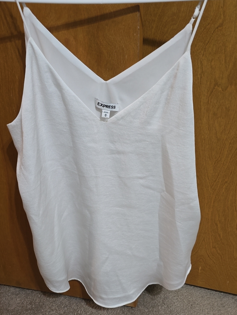 Express White V-Neck Cami with Adjustable Straps